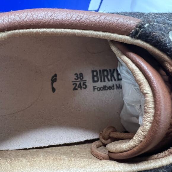 Birkenstock Cincinnati Felt Wool Lace up Shoes Espresso Women 7/Men 5/EU 38 NWB - Picture 9 of 10